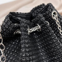 Bolsos cruzados con forma de cubo de diamantes de imitación para mujer, bolsos de hombro brillantes, bolsos de cadena, bolsos de almacenamiento de fiesta de noche - details 19