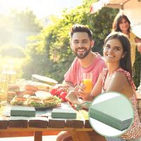 Servilletas de cóctel de papel verde desechables, 100 Uds., 3 capas, bebidas en relieve, boda, suave, para fiesta de cumpleaños, despedida de soltera - details 4