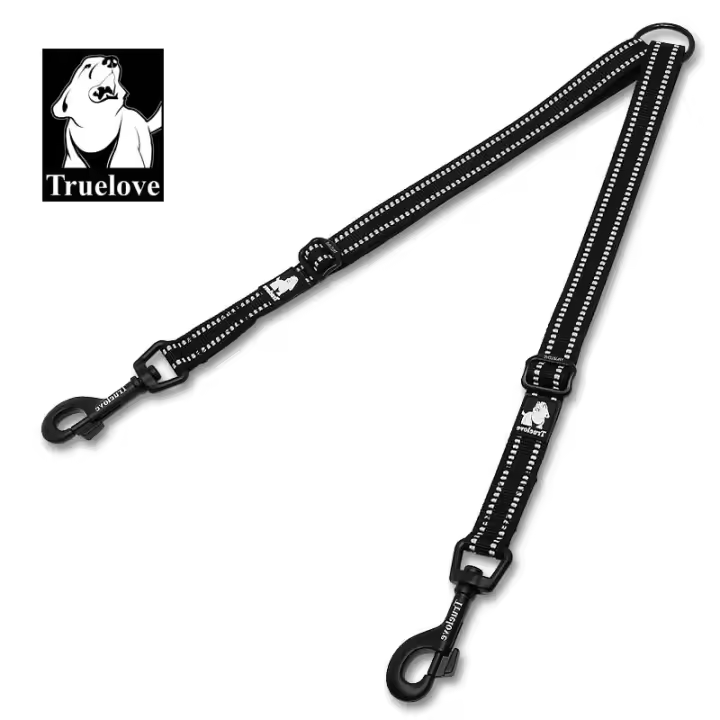 Truelove-correa doble de nailon reflectante para perro, acoplador para dos perros, sin enredos, para mascotas, entrenamiento de todas las razas, para correr, TLL2371, envío directo - 1