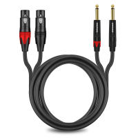 Cable de micrófono DREMAKE macho TS 1/4 "Jack 2x6,5mm a 2 XLR hembra de 3 pines para altavoz de tablero de mezcla Dual XLR a cable de conexión Dual de 6,35mm - details 6