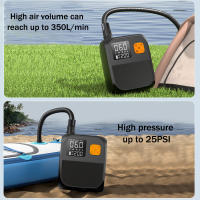 Bomba de aire SUP inteligente de alta presión, inflado inteligente de doble etapa, recargable por batería, 25psi - details 1