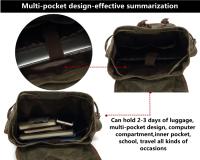 Mochila de Lona Empañada  para Hombres Bolso de Hombro Casual de Gran Capacidad Mochila de Viaje Mochila de Escalada de Cuero de Lona - details 5