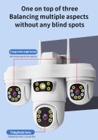 Cámara de seguridad exterior WiFi con 3 lentes PTZ, visión nocturna en color, seguimiento humano, alarma de sonido y luz, cámara de vigilancia - details 3