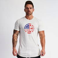 Gym Sport T Shirt Summer Brearhable Absorb Sweat Cotton Shirt Men Workout Fitness Tops Man Casual Fashion Short Sleeve Print Top - details 10