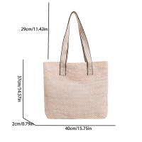 Bolso de mano tejido de paja para mujer, elegante, informal, con asa superior, Retro, a la moda - details 32
