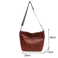Bolso de hombro de cuero PU para mujer, bolsa de mano de gran capacidad, de lujo, Simple, de Color sólido, informal, de viaje, para compras - details 21