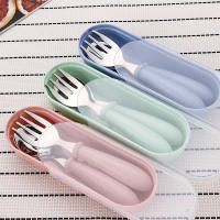 Juego de Cubiertos Pequeños de Acero Inoxidable 3 Piezas de Cuchara y Garfillo Portátil para Alimentación de Bebés Utensilios de Mesa para Niños - details 8