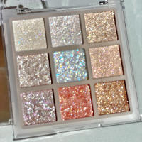 Paleta de Sombras de Ojos Brillantes de 9 Colores Destacado de Tónico Frio Champán Pink Pearly - details 7