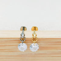 Pendientes de titanio G23 para cartílago, aretes con forma de estrella, corazón, CZ, 16G, circonita roscada interna, joyería para Piercing de Tragus de oreja, 1 unidad - details 4