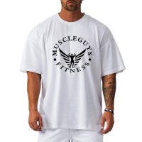 New Men Loose Oversized Gym Fitness T Shirt Fashion Trend Print T-shirt Summer Breathable Quick Dry Short Sleeve Casual Shirts - details 8