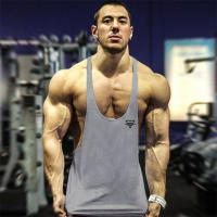 Gym Fitness Sport Cotton Breathable Tank Tops Men Sleeveless Thin Suspenders Vest Bodybuilding Workout Casual Stringer Singlet - details 7