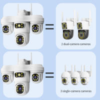 Cámara de seguridad exterior WiFi con 3 lentes PTZ, visión nocturna en color, seguimiento humano, alarma de sonido y luz, cámara de vigilancia - details 4
