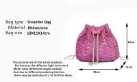 Bolsos cruzados con forma de cubo de diamantes de imitación para mujer, bolsos de hombro brillantes, bolsos de cadena, bolsos de almacenamiento de fiesta de noche - details 0