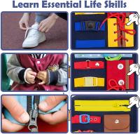 Juguetes Montessori para bebé, tablero ocupado, hebilla de bebé, botón de cremallera, herramienta de entrenamiento con cordones, Juego de desarrollo sensorial para niños pequeños - details 10