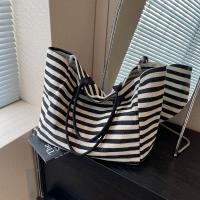 Bolsa de Lona a Rayas Grande Bolsa de Hombro Casual para Mujeres Ideal para Compras Diarias, Estudiantes, Viajes, Bolsa de Playa Material de Lining de Poliéster - details 14