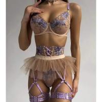 Tornova-ropa interior Sexy con estampado bordado, faja, ligas, traje para mujer, malla de retales, conjunto de lencería Sexy exótica transparente, nuevo - details 4