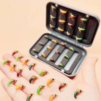 24 unids/caja moscas para pesca con mosca biónicas cabeza de latón Scud Ninfa señuelos insectos artificiales cebos pesca para trucha/bajo/perca/bagrada/carpa - details 2