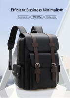 Nuevas mochilas con hebilla de cinturón, bolsos casuales retro británicos, mochilas de cuero PU suave, bolsos de viaje de gran capacidad para salir, mochilas escolares unisex para estudiantes - details 0