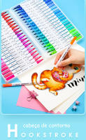Rotuladores artísticos de colores para bocetos, Juego de dibujo de doble cabeza, pincel de pintura de acuarela, suministros de papelería, 12-100 piezas - details 8