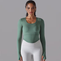 Camiseta de Yoga Sin Costuras para Mujer Deporte Top Largo Manga Larga Ropa de Gimnasio Camiseta de Correr para Entrenamiento Activo Vestimenta Ajustada Material Exterior Poliéster Temporada Primavera/Verano - details 8
