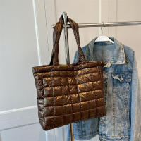Bolso de hombro de algodón para mujer, bolsa de diseñador de lujo, gran capacidad, Asa superior, acolchado - details 2