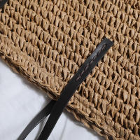 Bolso de playa de verano para mujer bolso de ratán tejido hecho a mano paja de gran capacidad bolso de hombro de cuero para mujer nuevo bohemio - details 28