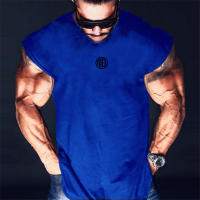 Summer Gym Training Singlet Men Breathable Clothing Bodybuilding Sleeveless Tank Top Fitness Vest Muscle Running shirt for Male - details 14