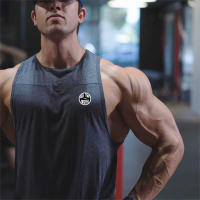 Men Casual Sport Cotton Tank Tops Summer Breathable Sleeveless 0-Neck Solid Print Loose T-Shirts Gym Bodybuilding Fitness Vests - details 7