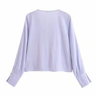 Elegant Ladies Office Ruffle Shirt Blouse Long Sleeve V Neck Women 2025 Solid Spring Shirts Blusas Mujer - details 8