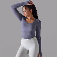 Camiseta de Yoga Sin Costuras para Mujer Deporte Top Largo Manga Larga Ropa de Gimnasio Camiseta de Correr para Entrenamiento Activo Vestimenta Ajustada Material Exterior Poliéster Temporada Primavera/Verano - details 66