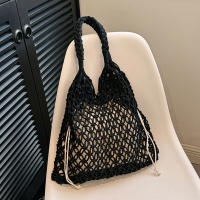 Bolsos de ganchillo de moda para mujer, bolso de mano de playa de rafia, bolso de paja, bolso de hombro de punto bohemio - details 20