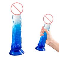 Consolador realista Crystal Jelly Consoladores Succión Pene Empuje Punto G Vagina Estimulador anal Ventosa Pene Empuje Vagina Anal Butt Plug Masturbador Adultos Juguetes sexuales para parejas - details 5
