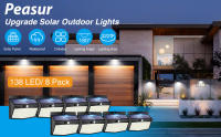 Luces LED solares para exteriores, lámpara de pared inalámbrica, 3 modos de iluminación, Sensor de movimiento, energía Solar, valla de jardín, cubierta de patio, 138 - details 0