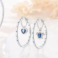 Pendientes de aro de plata de ley 2024 para mujer, exquisitos pendientes de aro con forma de estrella de mar y mariquita de cuatro hojas, regalo de joyería de boda y compromiso, novedad de 925 - details 16