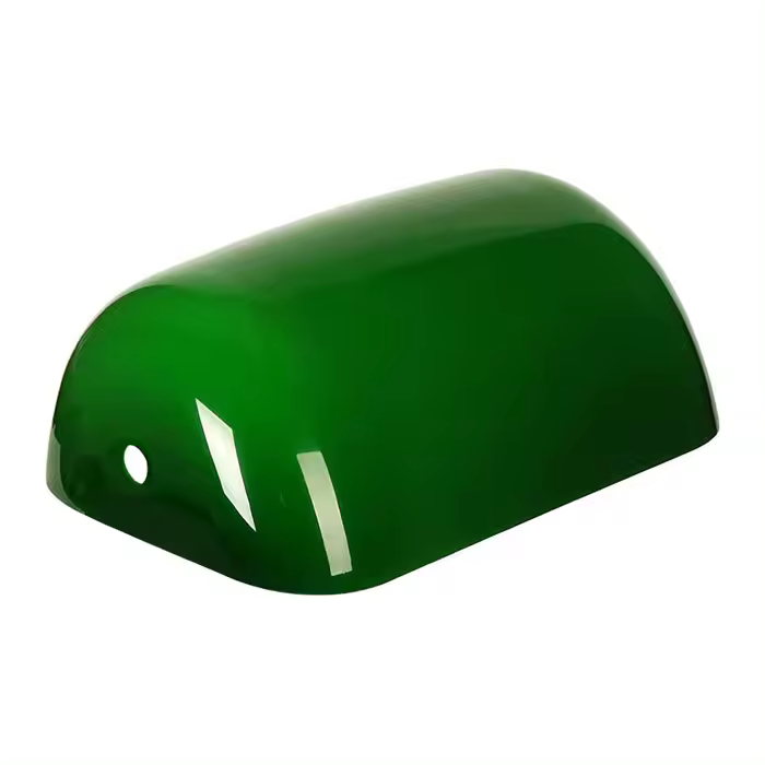 Pantalla de lámpara de banquero de vidrio blanco y verde, cubierta de repuesto, pantalla de escritorio de farmacia, piezas de pantalla de vidrio tradicional de escritorio o mesa - 1