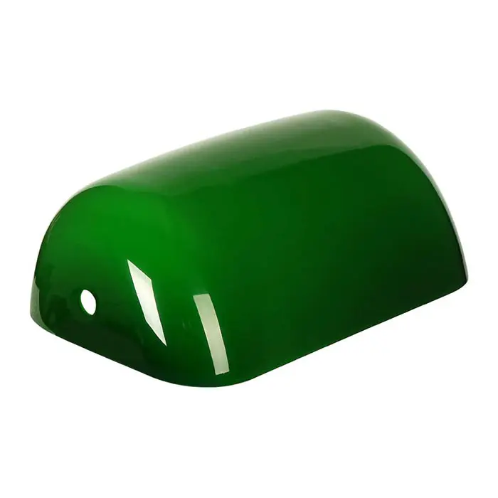Pantalla de lámpara de banquero de vidrio blanco y verde, cubierta de repuesto, pantalla de escritorio de farmacia, piezas de pantalla de vidrio tradicional de escritorio o mesa - 1