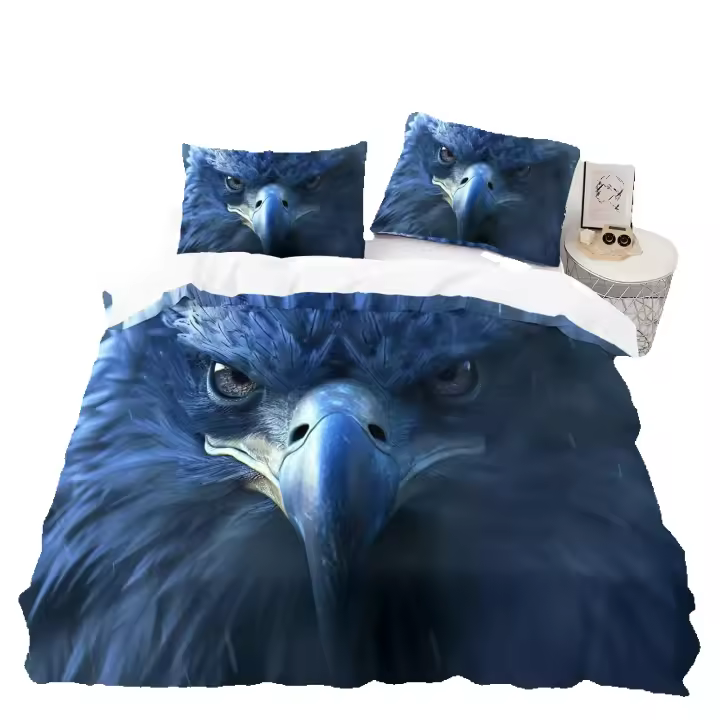 Juego de Funda de Duvet de Águila Tamaño de Cama Cuadrada Patrón de Animales - 1