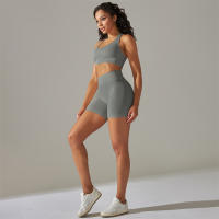 Conjunto de Yoga para Mujer Ropa Deportiva sin Costuras para Gimnasio Traje de Fitness con Sujetador Deportivo de Manga Larga Leggings de Cintura Alta Tracksuit Adecuado para Primavera/Verano Material de Poliéster y Elastano - details 35