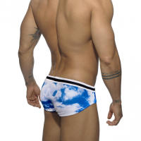 Jessborn bañador informal para hombre, traje de baño de cintura baja con estampado de Nube Blanca y cielo azul, ropa de playa para adultos - details 2