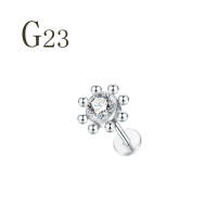 Mini pendientes de titanio y acero para mujer, piercing para la oreja, color dorado, tragus, cartílago, 1 ud., f136 - details 9