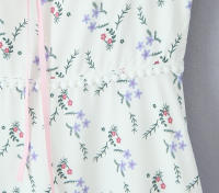 Women French Pastoral Style Floral Print Holiday Long Dress Vintage Puff Sleeve Square Neck A-line Elegant Summer Dresses - details 4