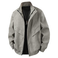 Outdoors Simplicity Solid Man Fashion Jacket Spring Autumn Retro Style Flip Collar Leather Jacket New Leisure Port Wind Coat Man - details 2
