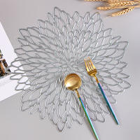 4 Uds. Mantel Individual de PVC bronceado con flor de hibisco, 38cm - details 8