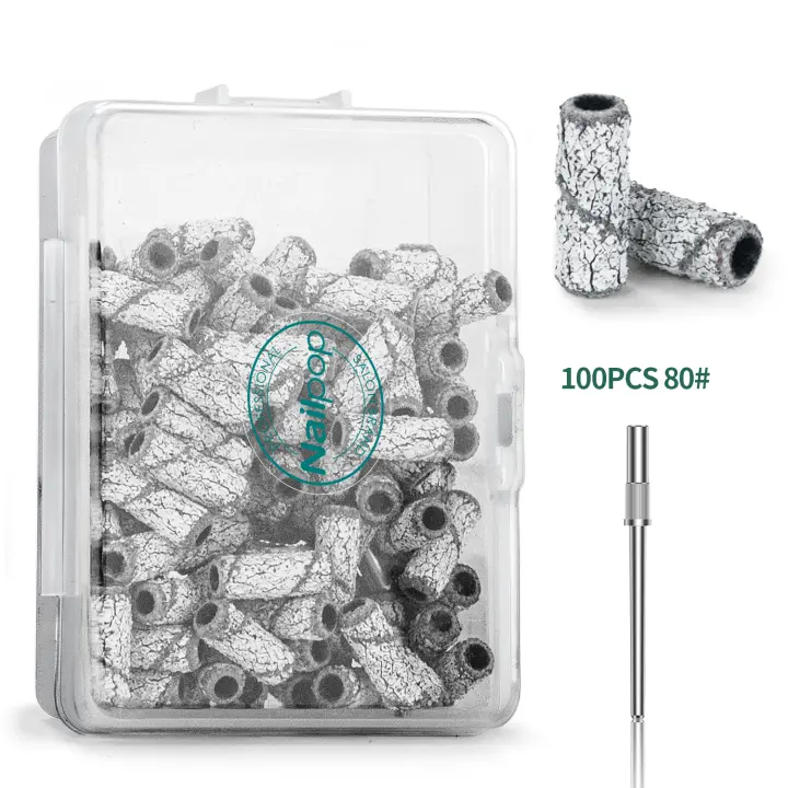Bandas de lijado pequeñas Nailpop 100 piezas Banda de lijado reemplazable 80 # 120 # 180 # 240 para herramienta profesional de pedicura para eliminación de piel muerta - 1