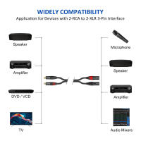 DREMAKE 2XLR macho a 2RCA hembra Cable divisor HiFi estéreo Jack RCA a XLR micrófono altavoz Cable de Audio para amplificador reproductor DVD/VCD - details 4