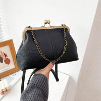 Bolsos de Hombro Vintage para Mujeres Diseño de Cerradura de Cadena Pequeña Bolsa de Mensajero Clip de Marca Bolsos de Cruzado y de Mano - details 17