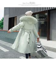 Chaqueta de invierno con capucha para mujer, Parka larga y gruesa con relleno de piel sintética, chaqueta desmontable de talla grande - details 12