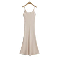 Design Sense Shoulder Strap Twisted Dress Women's Feeling Slim Fit Waistwear Slim Strap Fish Tail Knee Length Dress Summer - details 0