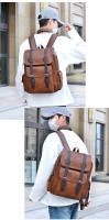 Nuevas mochilas con hebilla de cinturón, bolsos casuales retro británicos, mochilas de cuero PU suave, bolsos de viaje de gran capacidad para salir, mochilas escolares unisex para estudiantes - details 13