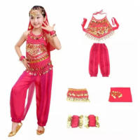 Traje De EspectáCulo De Danza India Para NiñOs, Traje De Danza Del Vientre, Traje De Baile éTnico, 6 Piezas - details 2